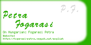 petra fogarasi business card